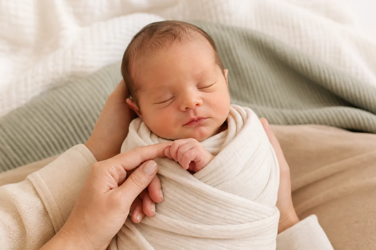 Padre sosteniendo a su bebé recién nacido